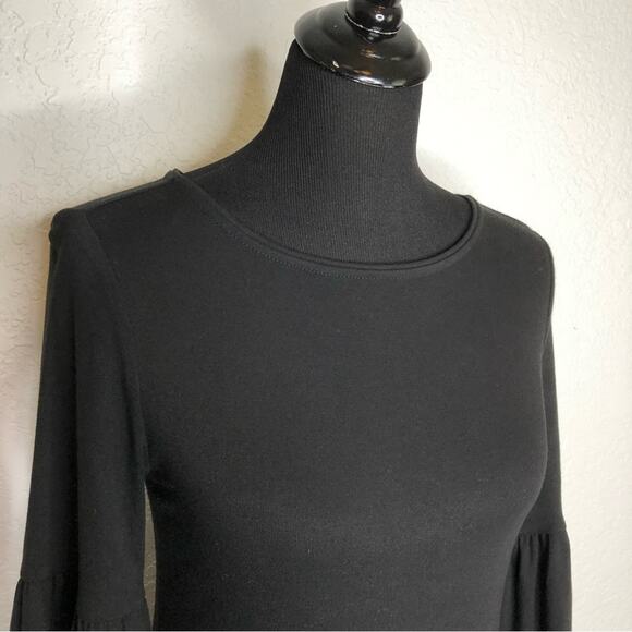 WHBM black bell sleeve cuff sheath dress size Extra Small - Picture 3 of 12